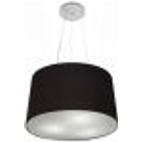Pendente Cone Md-4153 Cúpula em Tecido 30-45x40cm Preto- Bivolt