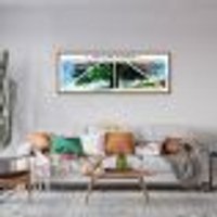 Quadro Árvore As quatro estações 120x43 Caixa Marrom