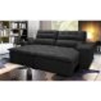 Sofá 2,22m Retrátil e Reclinável com Molas Cama inBox Confort Tecido Suede Velusoft Preto