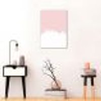 Quadro Tinta Rose 60x43 Filete Branco