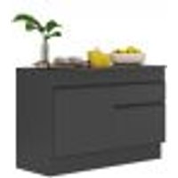 Balcão Cozinha com Rodapé Gabinete Pia 120 cm 2 Portas 1 Gaveta Veneza Multimóveis MP2117.895 Preto