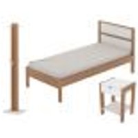 Quarto Solteiro 3 Peças CM8004 AZ1016 AZ1018 QT1 Amendoa Branco Tecno Mobili