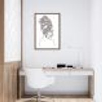 Quadro Mulher Negra em Linhas 43x30 Caixa Marrom