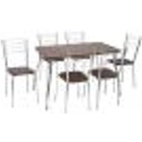 Conjunto Mesa de Jantar 115cm com 6 Cadeiras Multimóveis CR50143 Marrom