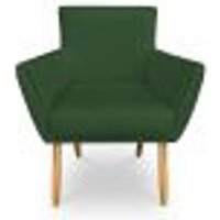 Poltrona Decorativa Leticia Suede Verde Pés Palito Castanho - Pallazio