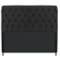 Cabeceira Estofada Cristal 195 cm King Size Com Capitonê Suede Preto - Amarena Móveis