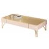 Mesa de Centro Rennes Decorativa MDP/MDF Pés de Aço Off White/Champagne G26 - Gran Belo