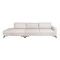 Sofá 6 Lugares Henry com Chaise Esquerdo Veludo Bege