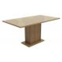 Mesa Madesa Retangular Tampo de Vidro 5275 - Rustic/Crema