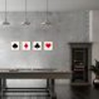 Quadro Naipes Color Baralho 9 60x259 4-60x60 Caixa Marfim