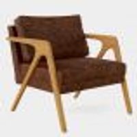 Poltrona Decorativa Para Sala Estar Pietra Com Estrutura Madeira L02 CourÃssimo Marrom - Lyam Decor