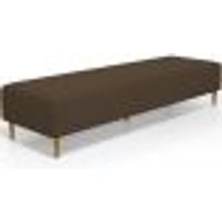 Puff Decorativo Sala de Estar Bali W01 Pés Palito 190x60cm Suede Marrom - Lyam Decor