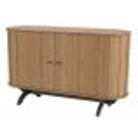Balcão Buffet Para Sala De Estar Curvo 02 Portas Romagna 130cm D03 Freijó Preto Fosco - Lyam Decor
