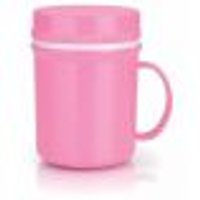 Caneca Térmica Rosa 400 Ml Com Tampa De Poliestireno