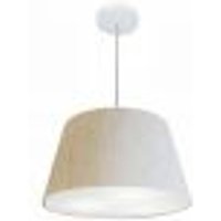 Pendente Cone Md-4021 Cúpula em Tecido 21-40x30cm Linho Bege - Bivolt