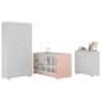 Quarto Infantil Completo Algodão Doce Multimóveis MP4252 Branco/Rosa