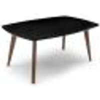 Mesa de Jantar Retangular com Tampo de MDF Florencia Preto e Amêndoa 220 cm