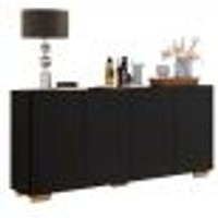 Aparador Buffet Multimóveis Veneza 4 Portas FG3557 Preto/Natural