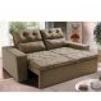 Sofá 3 Lugares Retrátil e Reclinável 1,80m Cama inBox Smal com bordado pantográfico Suede Castor