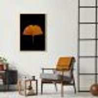 Quadro Folha Amarela Ginkgo Biloba 100x70 Caixa Marfim