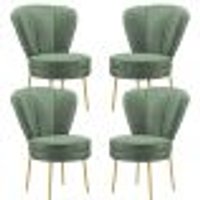Conjunto 4 Cadeiras Moderna para Penteadeira Camarim Tecido Veludo Resistente MOBLAN decor