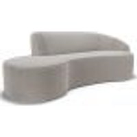 Sofá 3 Lugares Curvo Sala de Estar Living Firenze Direito D02 Bouclê Bege 210 cm B-62 - Lyam