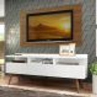 Rack Madesa Londres e Painel para TV até 55 Polegadas - Branco/Rustic