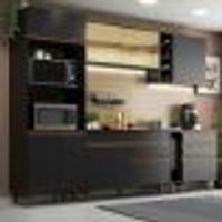 Cozinha Completa Madesa Reims 270001 com Armário e Balcão - Preto