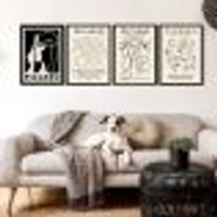 Kit 4 Quadros Minimalistas Obras Picasso 33x24cm - com vidro