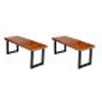 Banco | Banqueta 2 Lugares Capri Marrom e Preto 130 cm