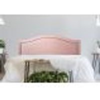 Cabeceira King Para Cama Box Curva 193x60 Veludo Rosê - Tachas Fumê