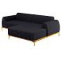 Sofá 265cm 4 Lugares com Chaise Direito Pés Gold Molino D-465 Linho Chumbo - Domi