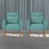 Jogo de Poltronas Decorativas Emma Veludo Verde Menta