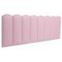 Cabeceira Queen Estofada Para Cama Box Kit 8 Placas Adesivas - Modelo Nuvem Courino Rosa