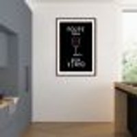 Quadro Frase Poupe Água Beba Vinho 86x60 Caixa Marrom