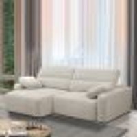 Sofá Decorativo Sala de Estar Ibiza 3 Lugares 220cm Reclinável e Retrátil Bouclê Off White G89 - Gran Belo