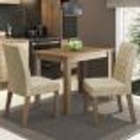 Conjunto Sala de Jantar Mesa Tampo de Madeira 2 Cadeiras Rustic/Imperial LÃdia Madesa