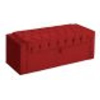 Calçadeira Baú Para Cama Box Casal Emma Suede Vermelho - DS Estofados
