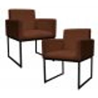 Kit 2 Poltronas Decorativa Base De Ferro Preto Veludo Terracota - Montanaris Decor