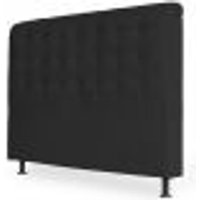 Cabeceira Estofada Cama Box Casal Louise 140cm Suede Preto - Desk Design