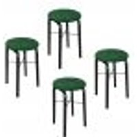Kit 04 Banquetas Baixa Manu Suede Verde D'Rossi