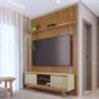 Conjunto Painel e Rack Moonshadow Cumaru Opala