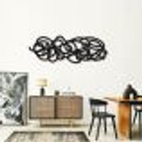Quadro Escultura Emaranhado Horizontal 120x42 Preto