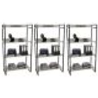 Kit 3 Estantes Livreiro Multiuso Prisma Estilo Industrial 80cm 4 Prateleiras C08 Snow - Mpozenato