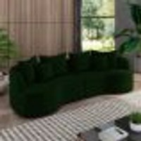Sofá Living Decorativo Salinas 3 Lugares com Almofadas 250cm Modulado Veludo Verde G33 - Gran Belo