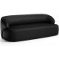 Sofá 3 Lugares Curvo Orgânico Para Sala Living 180cm Barolo L06 Couríssimo Preto - Lyam Decor