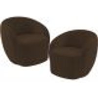 Kit 02 Poltronas Decorativas Para Sala de Estar Living Gliese K01 Veludo Marrom - Lyam Decor