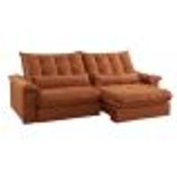 Sofá 3 Lugares Retrátil e Reclinável Aruba Veludo Terracota 230 cm