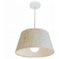 Pendente Cone Md-4039 Cúpula em Tecido 21-40x30cm Rústico Bege - Bivolt