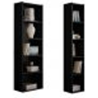 Kit Livreiro para Home Office de 60cm e 33 cm Julia Preto - Montanaris Decor